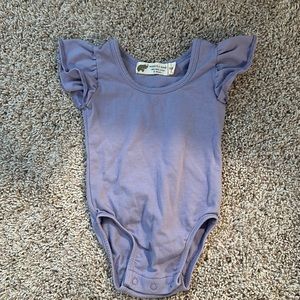 Monica + Andy Purple Flutter Bodysuit